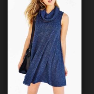 BDG Cowl-Neck Swing Dress Navy Size S